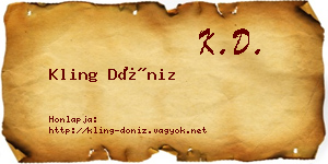 Kling Döniz névjegykártya