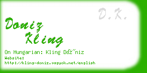 doniz kling business card